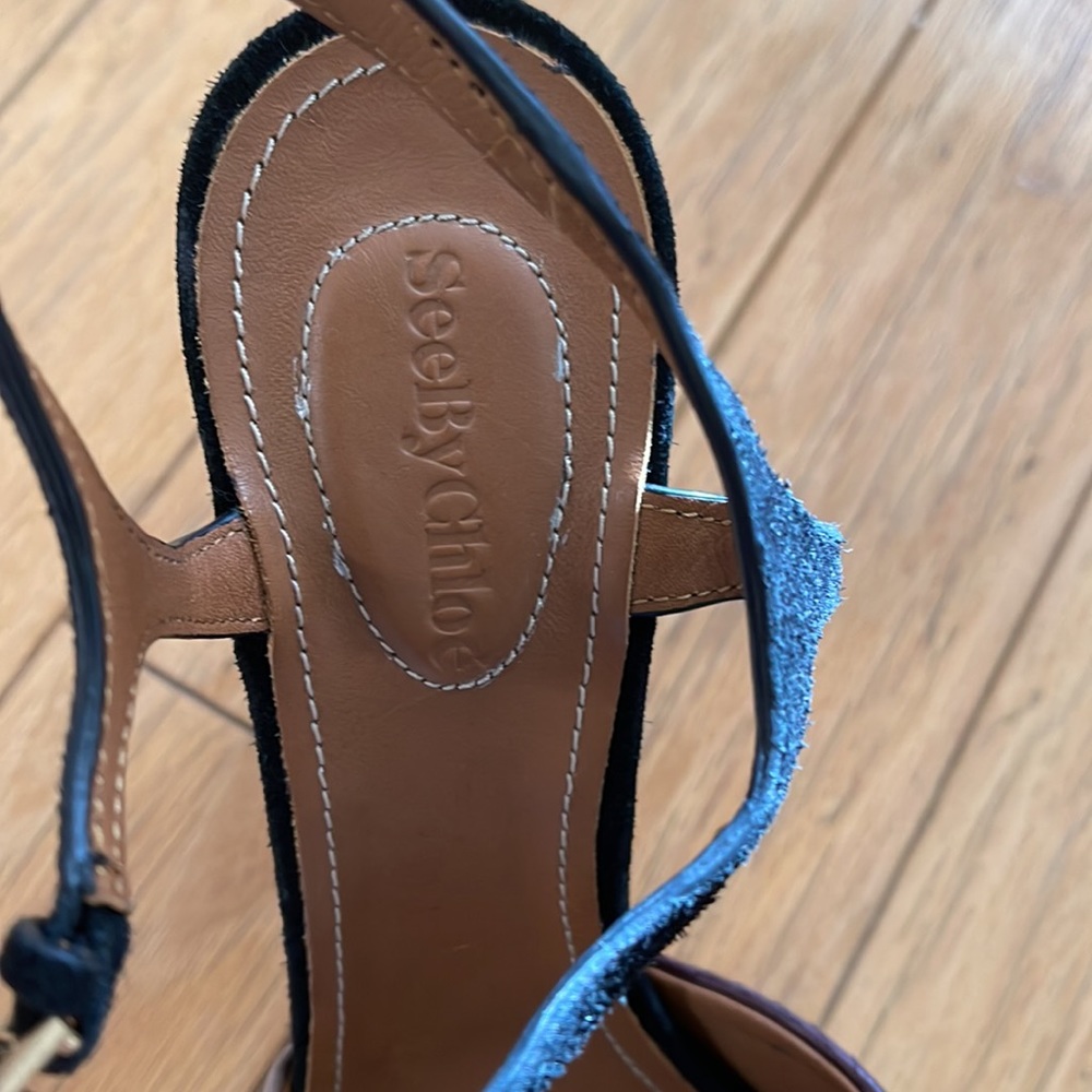 New See by Chloe 5 inch Heel size 41 Suede Snakeskin - Picture 5 of 8
